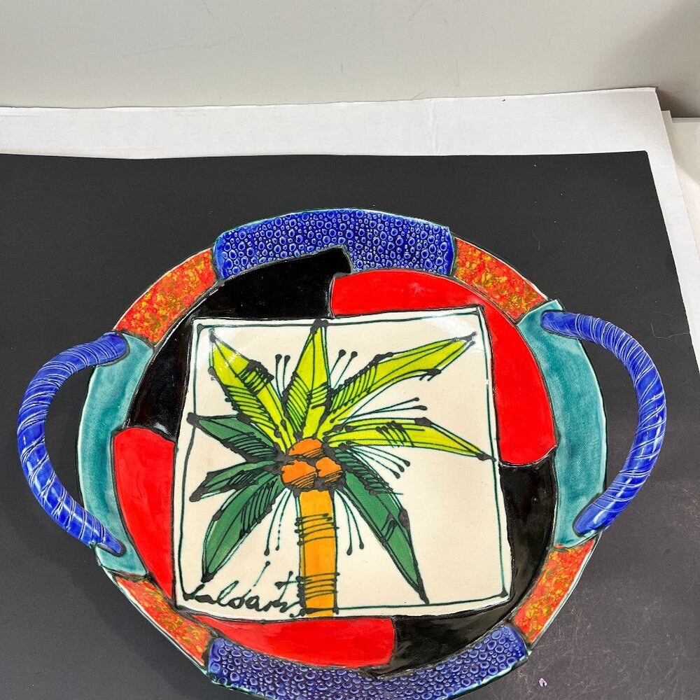 Robert Saldaltis signed Art Pottery Bowl, 15" x 4"